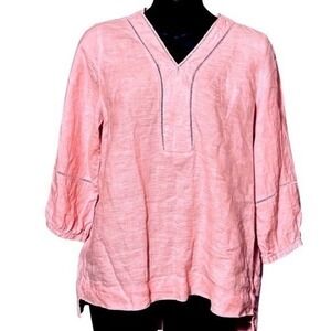 Joie Sm Pink 100% Linen Eyelet Detail Boho Lagen‎ Festival Cottagecore Tunic.